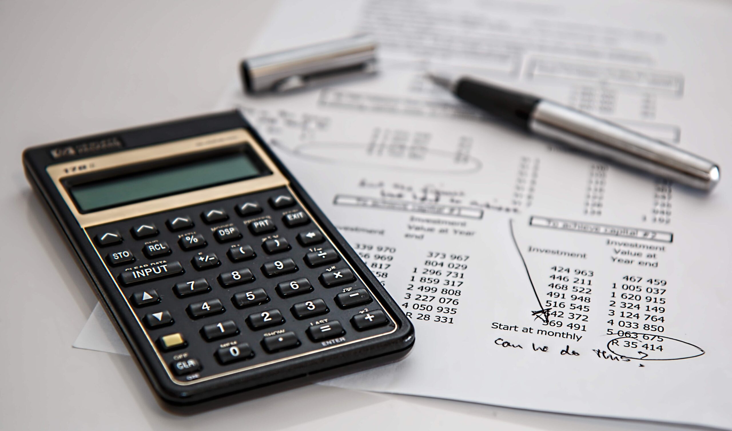 Calculator and financial statement