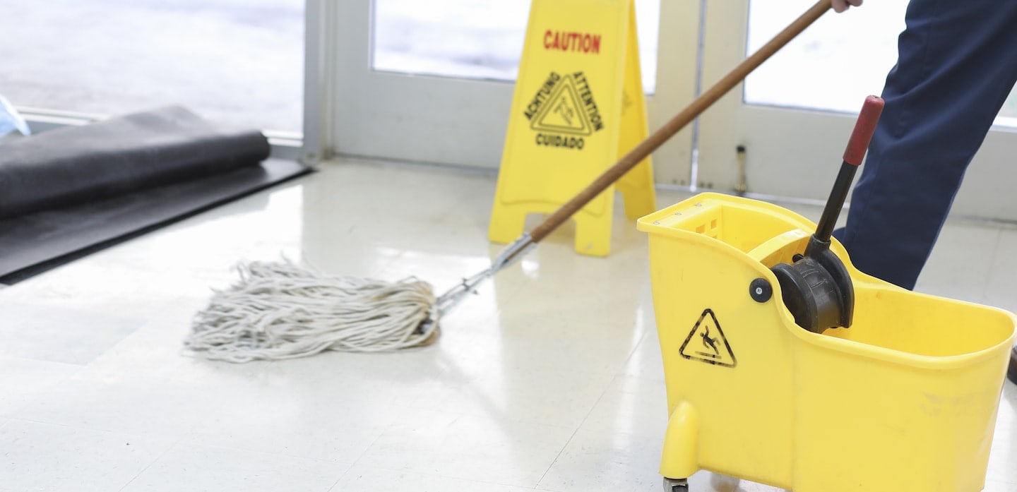 Cleaner mopping floor