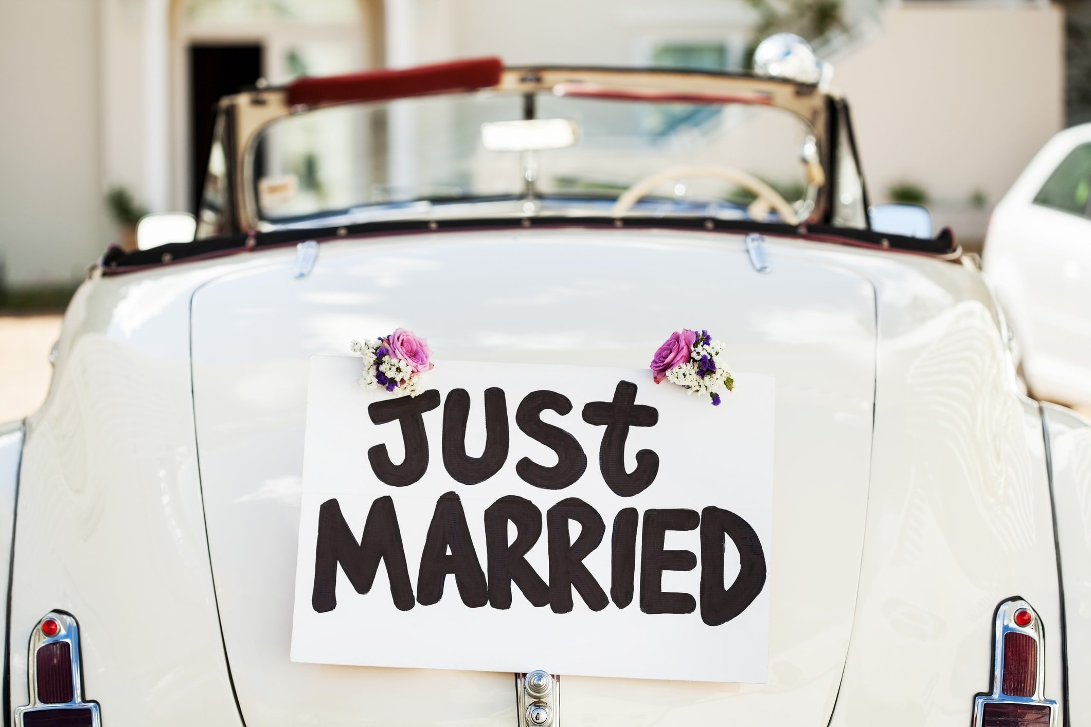 Just Married Sign on car