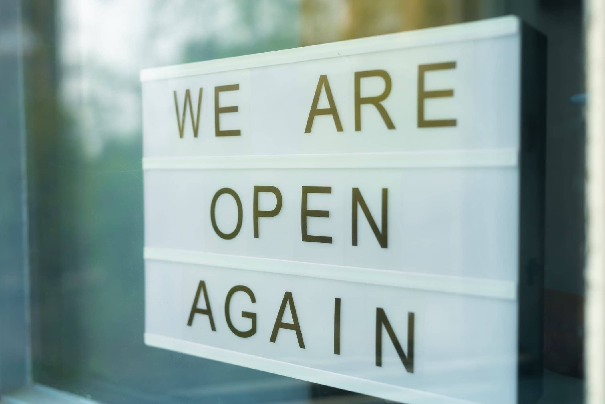 business reopen sign