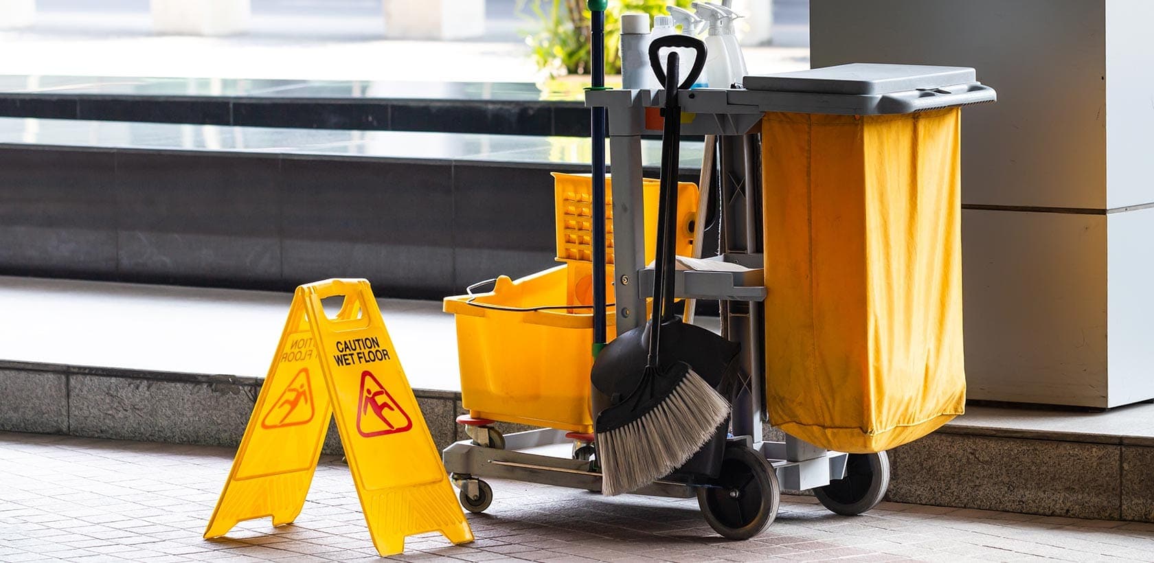 janitor-cart-wet-floor-sign