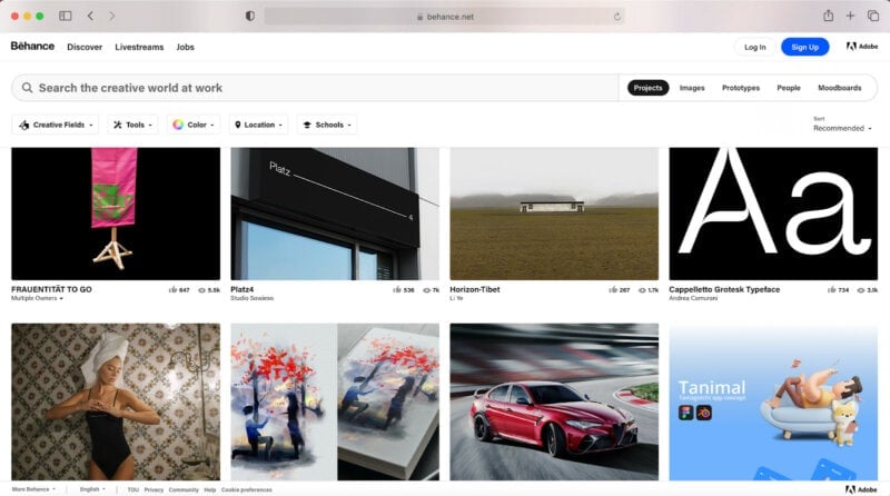 Behance photo-sharing site