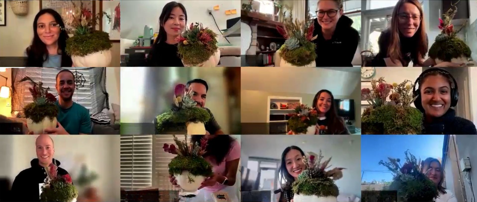 Thimble team flower arranging workshop