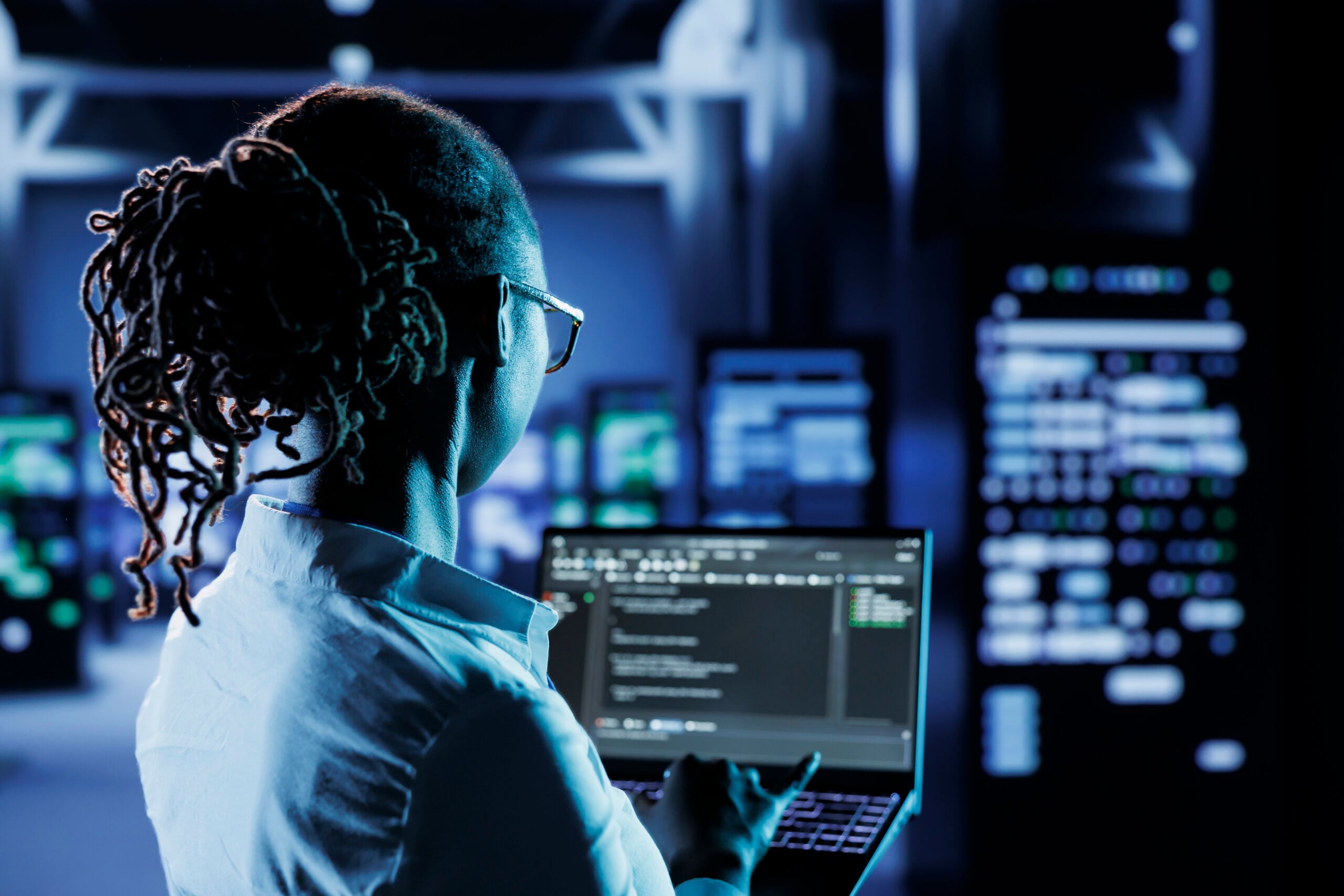 Data center technician runs code